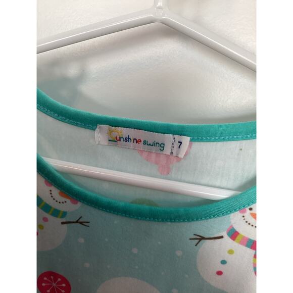 Unsh Ne Swing Girls Christmas Cheer Front Pocket Stripe A-Line Dress Green 7 - Picture 4 of 9